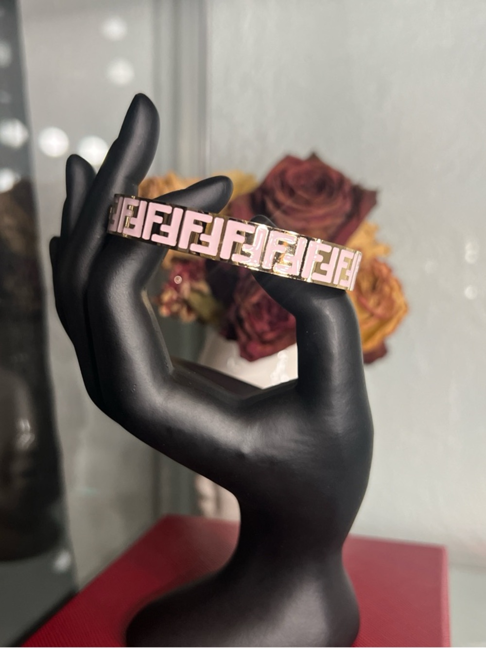 Gold & pink bangle